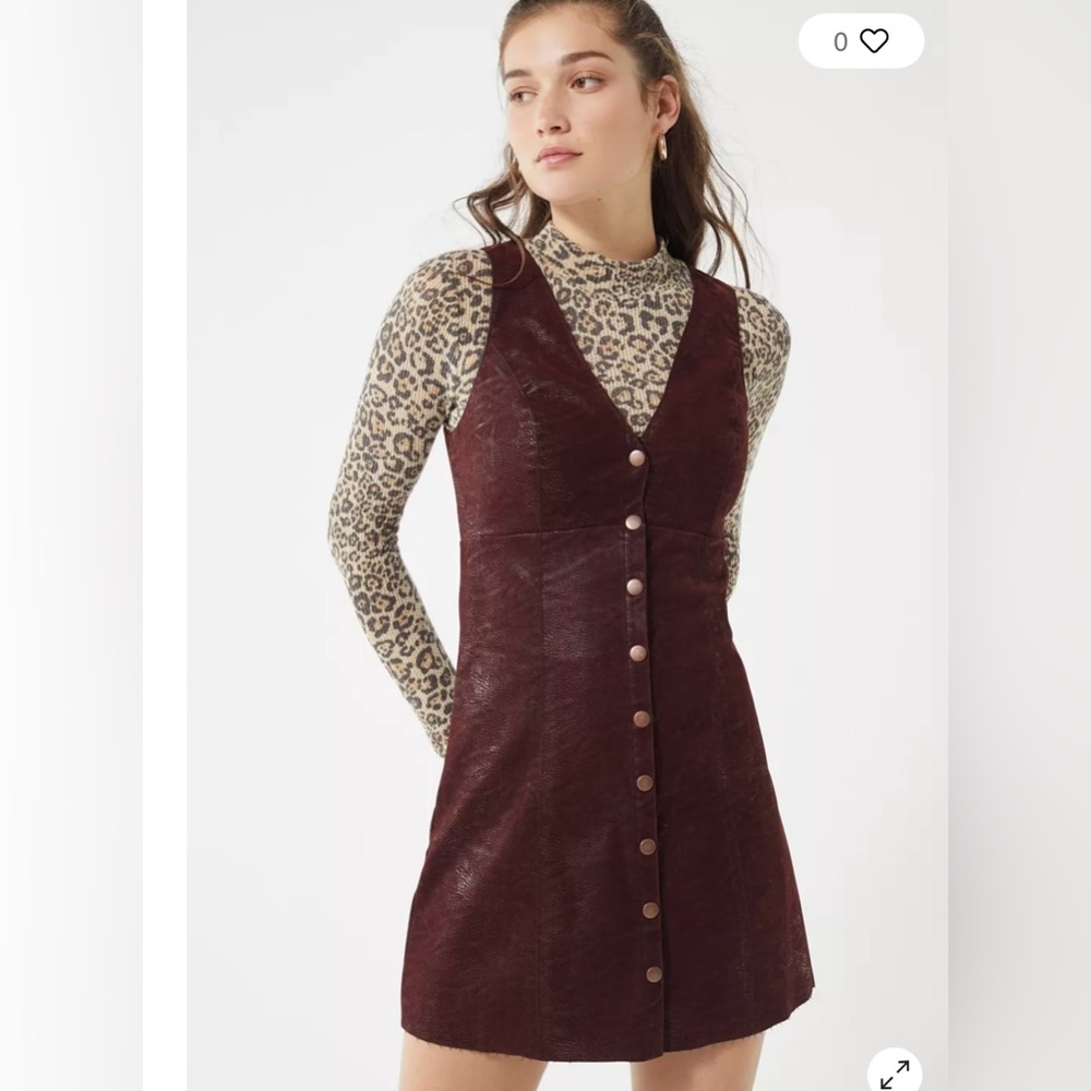 Urban Outfitters Faux Suede Dress Size M Burgundy/ Deep Wine Color